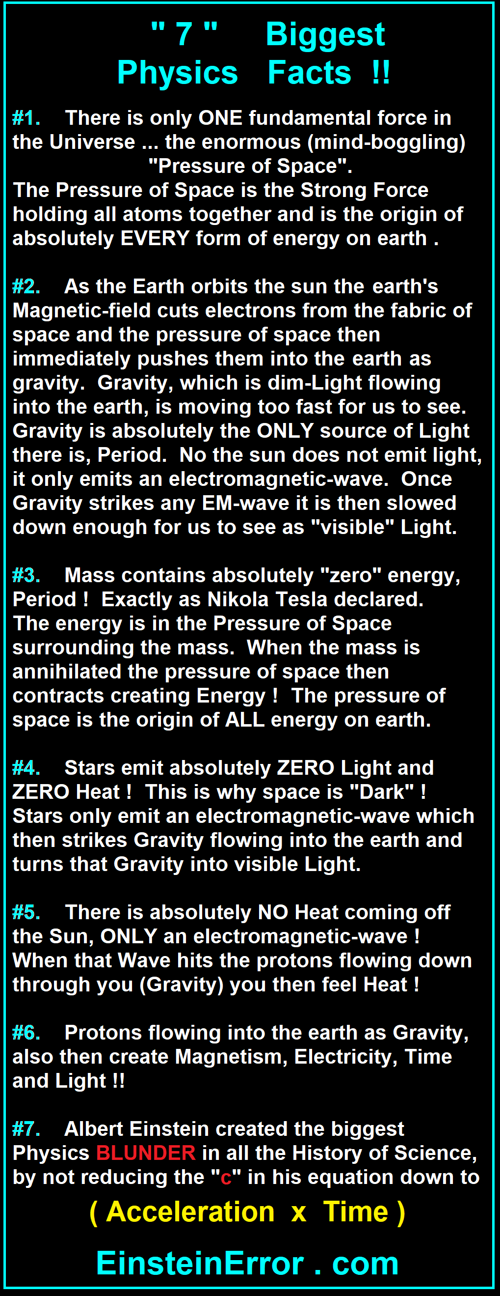 Seven Facts Chart